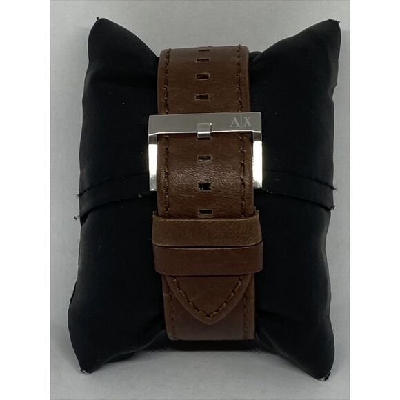 Armani Exchange AR-2501 Men's Brown Leather Analog Blue Dial Quartz Watch JK230 - Picture 6 of 12